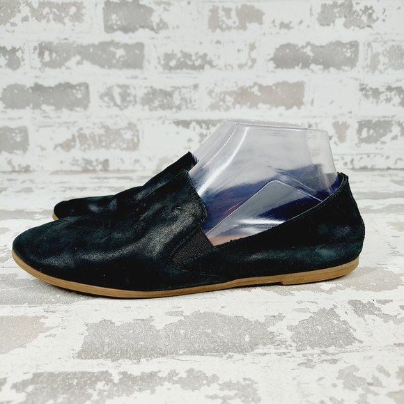 Lucky Brand Black Suede Slip On Almond Toe Comfort Casual Loafers Flats A567 - Picture 1 of 13
